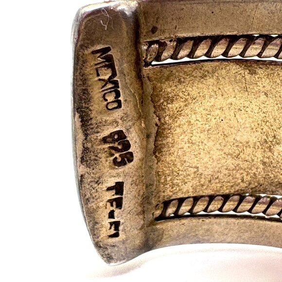 VTG Solid Sterling Silver 925 Etched Textured Open Cuff Bracelet Size 7.5" Fit - Picture 9 of 13